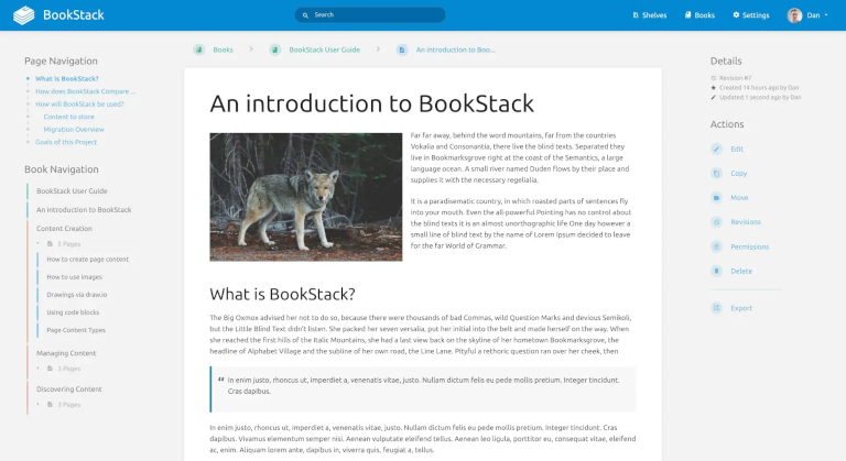 BookStack Home Page
